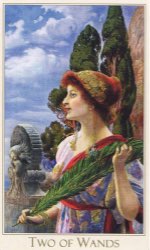 Tarotkaart 'Twee van Staven'