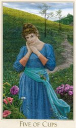 Tarotkaart 'Vijf van Kelken'