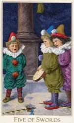 Tarotkaart 'Vijf van Zwaarden'