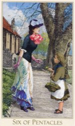 Tarotkaart 'Zes van Pentagrammen'