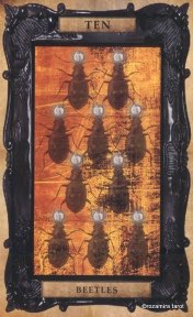 Tarotkaart 'Tien van Pentagrammen'