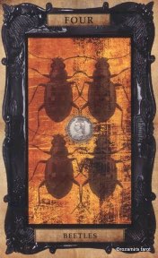 Tarotkaart 'Vier van Pentagrammen'
