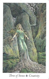Tarotkaart 'Drie van Pentagrammen'