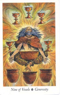 Tarotkaart 'Negen van Kelken'