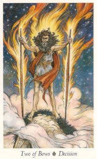 Tarotkaart 'Twee van Staven'