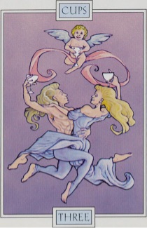 Tarotkaart 'Drie van Kelken'