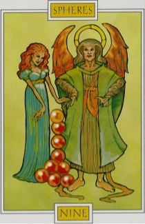 Tarotkaart 'Negen van Pentagrammen'