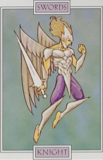 Tarotkaart 'Ridder van Zwaarden'