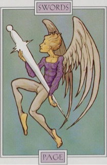 Tarotkaart 'Schildknaap van Zwaarden'