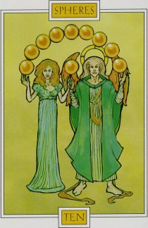 Tarotkaart 'Tien van Pentagrammen'