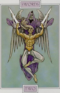 Tarotkaart 'Twee van Zwaarden'