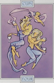 Tarotkaart 'Vier van Kelken'