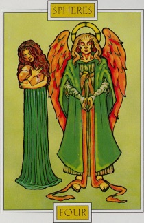 Tarotkaart 'Vier van Pentagrammen'