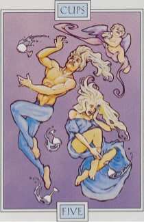 Tarotkaart 'Vijf van Kelken'