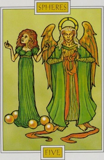 Tarotkaart 'Vijf van Pentagrammen'