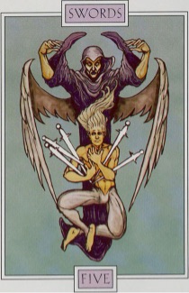 Tarotkaart 'Vijf van Zwaarden'