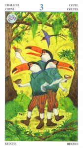 Tarotkaart 'Drie van Kelken'