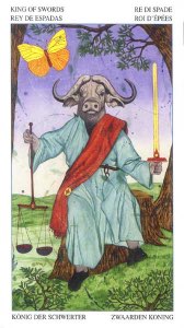 Tarotkaart 'Koning van Zwaarden'