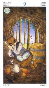 Tarotkaart 'Negen van Kelken'