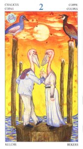 Tarotkaart 'Twee van Kelken'