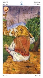 Tarotkaart 'Twee van Staven'