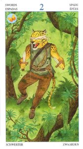 Tarotkaart 'Twee van Zwaarden'