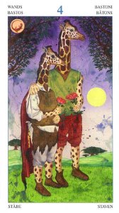 Tarotkaart 'Vier van Staven'
