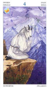 Tarotkaart 'Vier van Zwaarden'