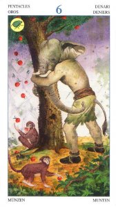 Tarotkaart 'Zes van Pentagrammen'