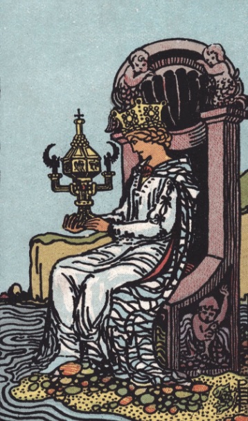 Tarotkaart 'Koningin van Kelken'