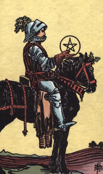 Tarotkaart 'Ridder van Pentagrammen'