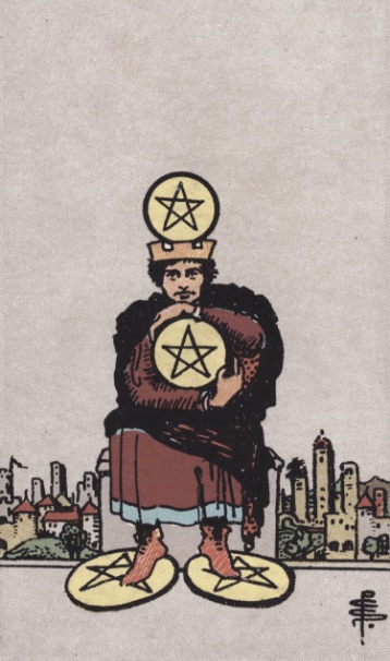 Tarotkaart 'Vier van Pentagrammen'
