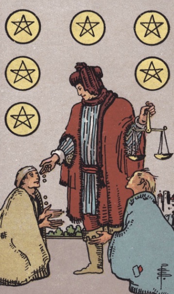 Tarotkaart 'Zes van Pentagrammen'