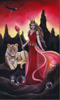 Tarotkaart 'Koningin van Staven'