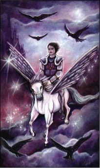 Tarotkaart 'Ridder van Zwaarden'