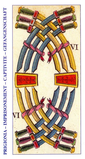 Tarotkaart 'Zes van Zwaarden'