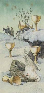 Tarotkaart 'Vijf van Kelken'