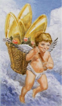 Tarotkaart 'Drie van Pentagrammen'