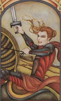 Tarotkaart 'Ridder van Zwaarden'