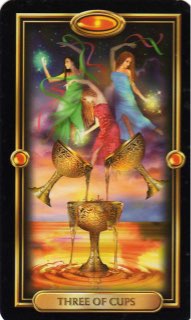 Tarotkaart 'Drie van Kelken'