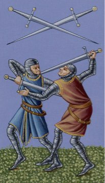 Tarotkaart 'Twee van Zwaarden'