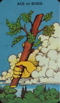 Tarotkaart 'Aas van Staven'