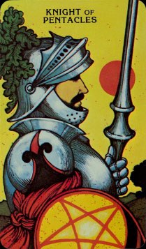 Tarotkaart 'Ridder van Pentagrammen'