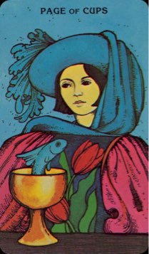Tarotkaart 'Schildknaap van Kelken'