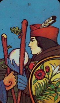 Tarotkaart 'Twee van Staven'
