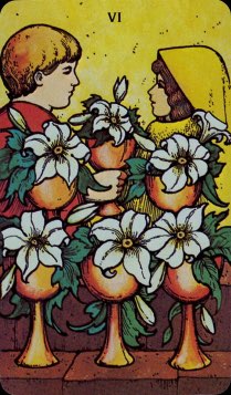 Tarotkaart 'Zes van Kelken'