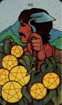 Tarotkaart 'Zeven van Pentagrammen'