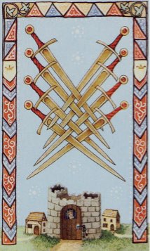 Tarotkaart 'Acht van Zwaarden'