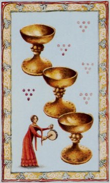 Tarotkaart 'Drie van Kelken'