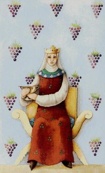 Tarotkaart 'Koningin van Kelken'